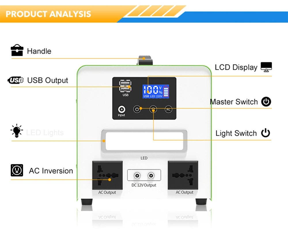 500W 228wh 780wh Portable Power Station 1800W 2000W 5000W Emergency Power Supply Lead-Acid Battery Energy Storage Battery